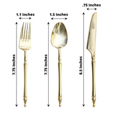 Disposable Gold Plastic Fork Spoon And Knife Silverware 24 Pack