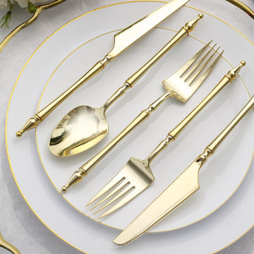 Dress Up Your Table with Glittered Gold Disposable Flatware
