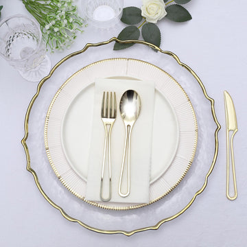 Gold Modern Hollow Handle Design Plastic Utensil Set - A Classy and Practical Solution