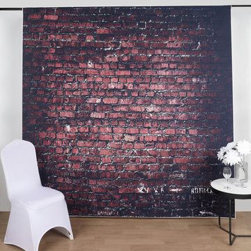 Dark Red Vintage Brick Wall Vinyl Photo Shoot Backdrop 8ftx8ft