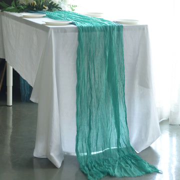 Dark Turquoise Gauze Cheesecloth Boho Table Runner 10ft