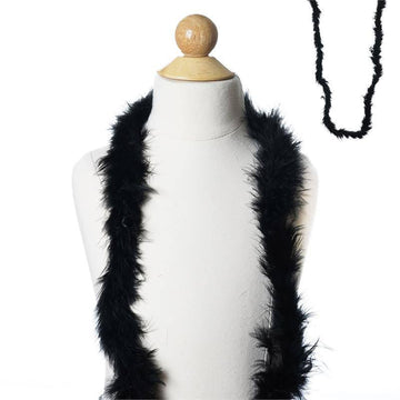 Deluxe Marabou Ostrich Feather Boa - Black 2 Yards