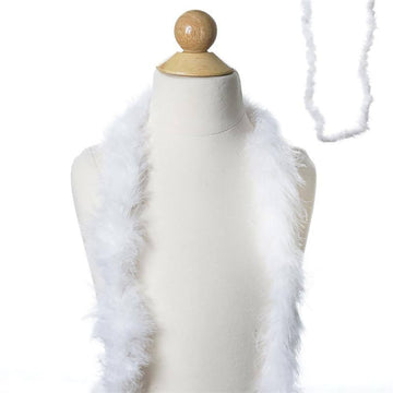Deluxe Marabou Ostrich Feather Boas-White 2 Yards