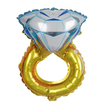 Diamond Engagement Wedding Ring Mylar Foil Helium/Air Balloon 19"