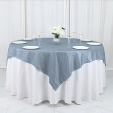 72 Inch x 72 Inch Dusty Blue Square Accordion Crinkle Taffeta Table Overlay