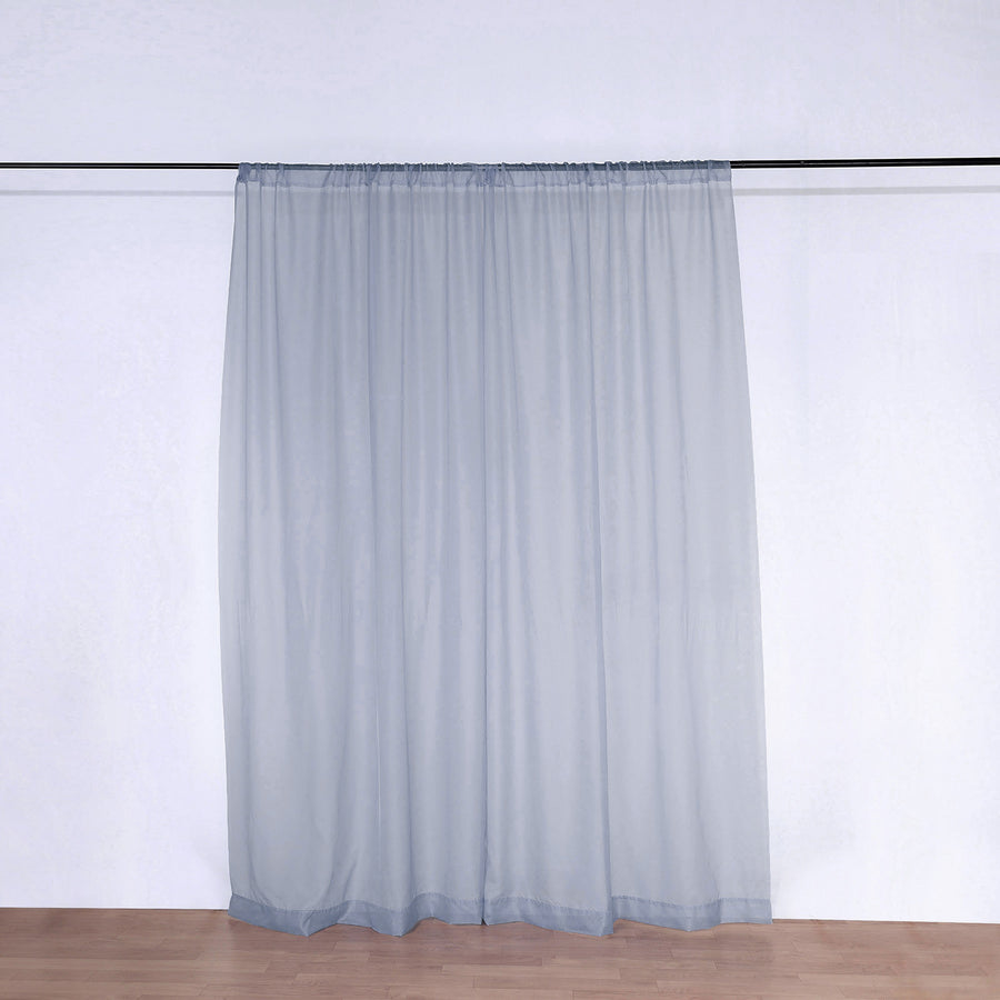 2 Pack Dusty Blue Sheer Organza Premium Fire Retardant Curtain Panel Backdrops With Rod Pockets 10 Feet x 10 Feet  