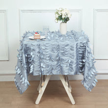 54inch Dusty Blue 3D Leaf Petal Taffeta Fabric Square Tablecloth