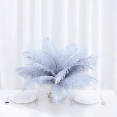 Elegant white feather centerpiece for dining table