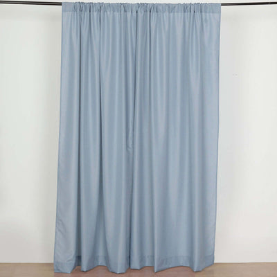 Light blue curtain panel draped elegantly on a rod.