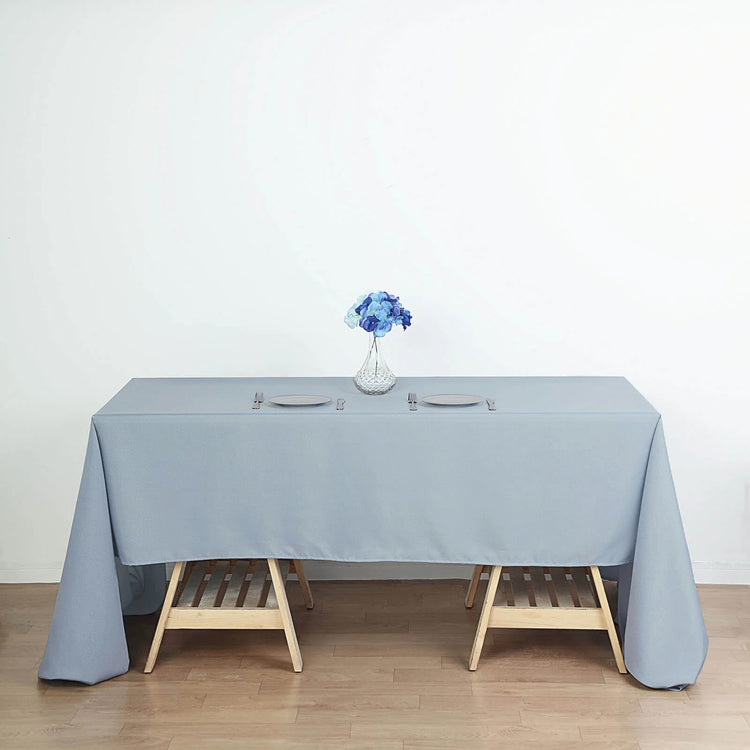 Dusty Blue Seamless Polyester Rectangular Tablecloth 60 Inch x 126 Inch