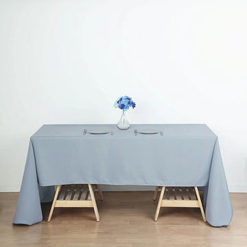 Elevate Your Event with the Dusty Blue Seamless Polyester Rectangular Tablecloth