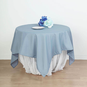 Elevate Your Event Decor with the Dusty Blue Table Overlay