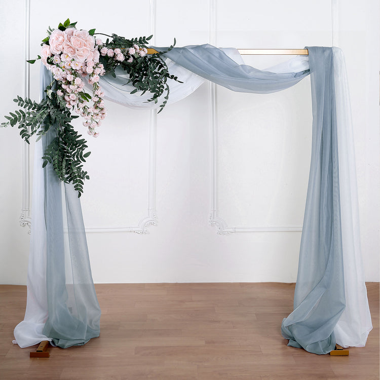 18 Feet Dusty Blue Sheer Organza Wedding Arch Drapery Fabric