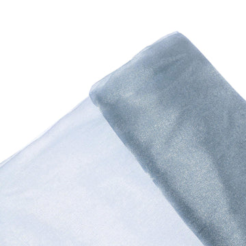 Dusty Blue Solid Sheer Chiffon Fabric Bolt, DIY Voile Drapery Fabric 54"x10yd