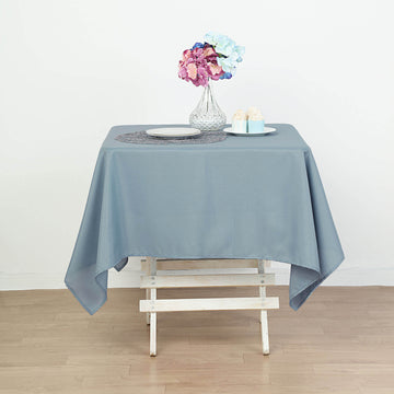 Dusty Blue Square Seamless Polyester Tablecloth 54"x54"