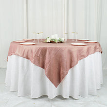 72 Inch x 72 Inch Dusty Rose Square Accordion Crinkle Taffeta Table Overlay