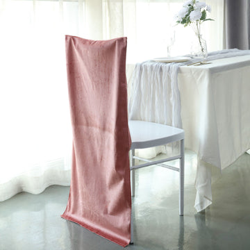 Dusty Rose Buttery Soft Velvet Chiavari Chair Back Slipcover