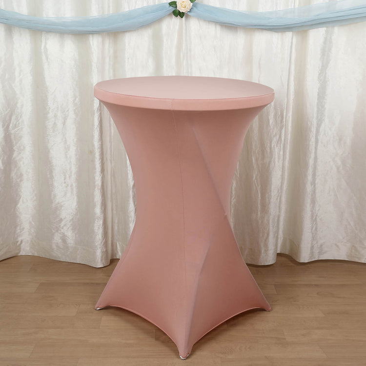 Dusty Rose Spandex Cocktail Table Cover