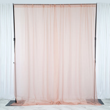 2 Pack Dusty Rose Inherently Flame Resistant Chiffon Curtain Panels, Sheer Premium Organza Backdrops With Rod Pockets - 10ftx10ft