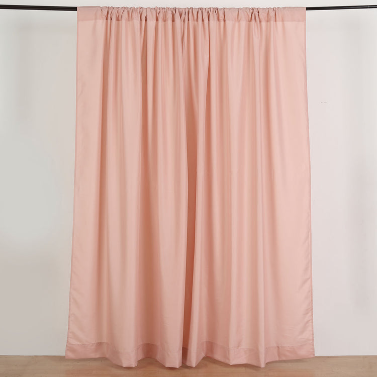 130 GSM Dusty Rose Polyester Backdrop Curtains With Rod Pockets 10 Feet X 8 Feet