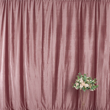 Dusty Rose Premium Smooth Velvet Divider Backdrop Curtain Panel, Privacy Photo Booth Event Drapes with Rod Pocket - 8ftx8ft