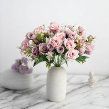 12 Inch Dusty Rose Silk Artificial Flower Rose Bushes
