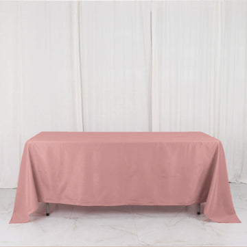 Elevate Your Event Decor with the Dusty Rose Seamless Polyester Rectangle Tablecloth