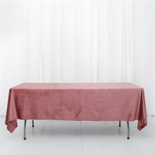 60 Inch x 102 Inch Rectangle Reusable Premium Seamless Dusty Rose Velvet Tablecloth 