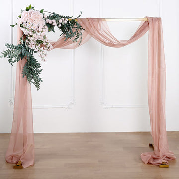 Dusty Rose Sheer Organza Wedding Arch Drapery Fabric, Window Scarf Valance 18ft