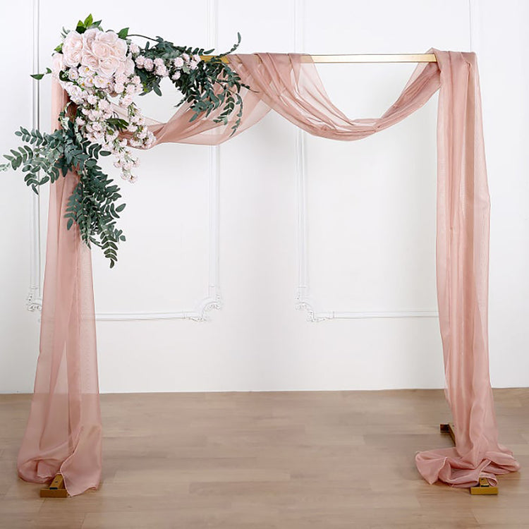 Dusty Rose Arch Drapery Sheer Organza Fabric 18 Feet Window Scarf Valance