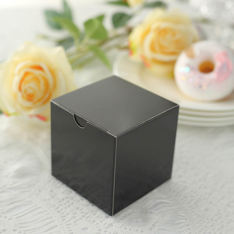 Party Or Shower Favor Easy DIY Black 3 Inch Candy Gift Boxes 100 Pack
