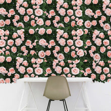 Easy Install Blush Rose Gold Silk Rose Flower Wall Mat 3 Square Feet