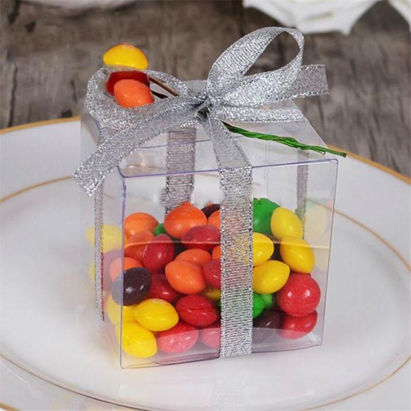 2 Inch 5x5x5cm Clear Favor Plastic Candy Gift Packaging PVC Box  Manufacturers