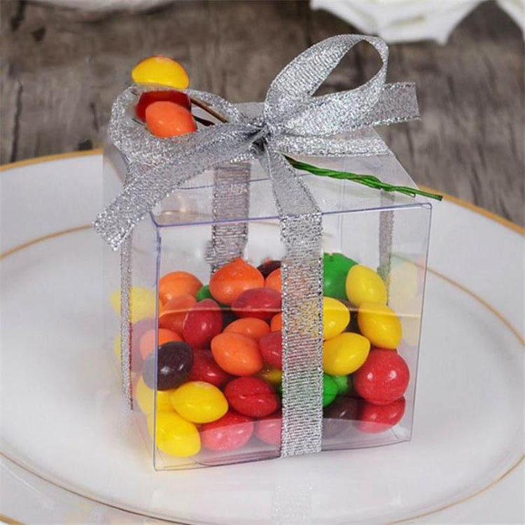 Party Favor Easy To Assemble Clear PVC 2 Inch Candy Gift Boxes 25 Pack