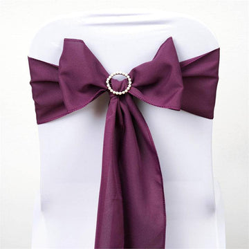 5 Pack | 6"x108" Eggplant Polyester Chair Sashes