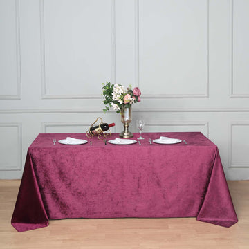 Elevate Your Table Decor with the Eggplant Velvet Tablecloth