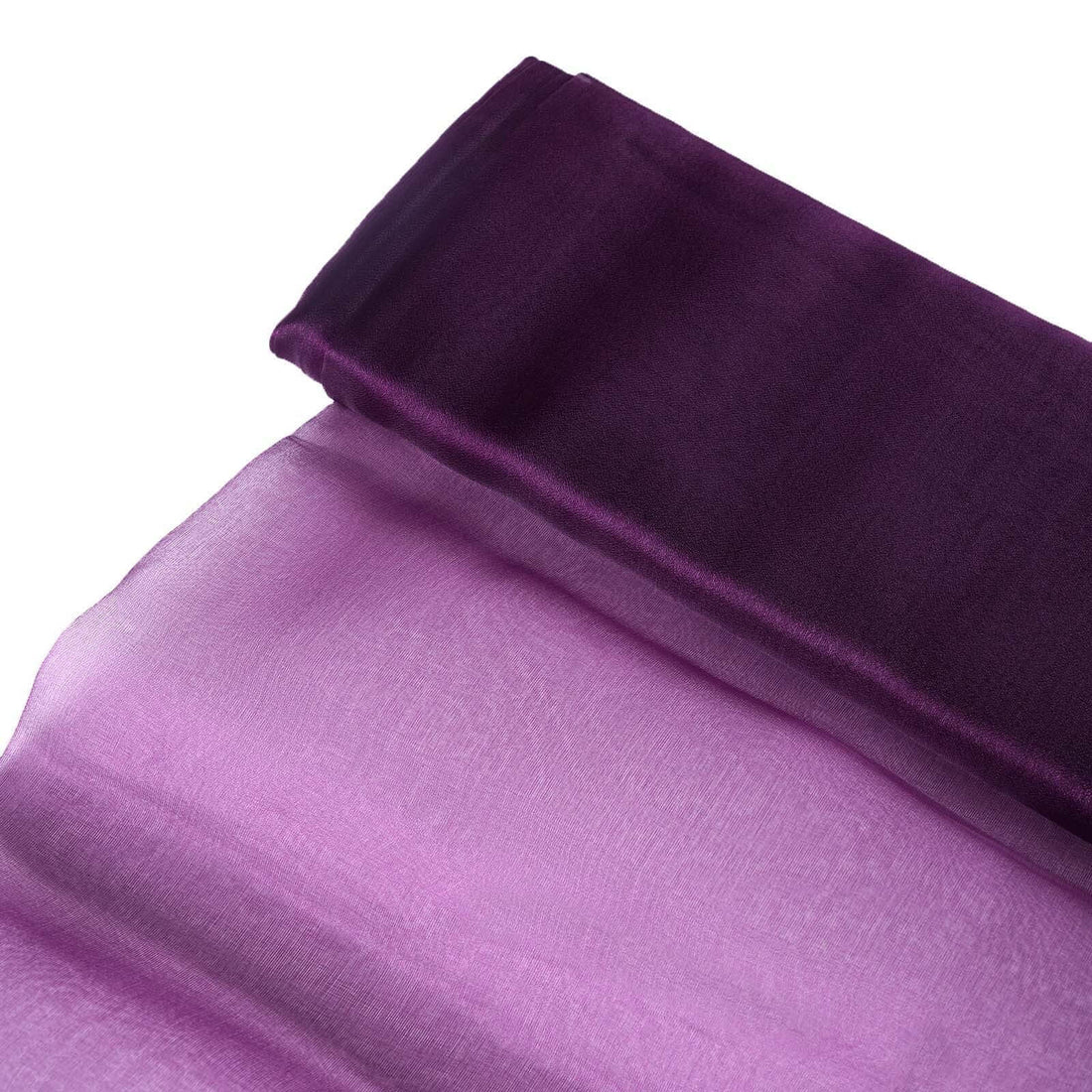Purple sheer fabric draped elegantly in soft folds.