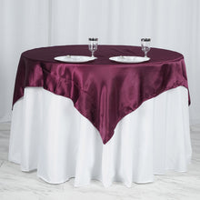 Eggplant Square Smooth Satin Table Overlay 60 Inch x 60 Inch
