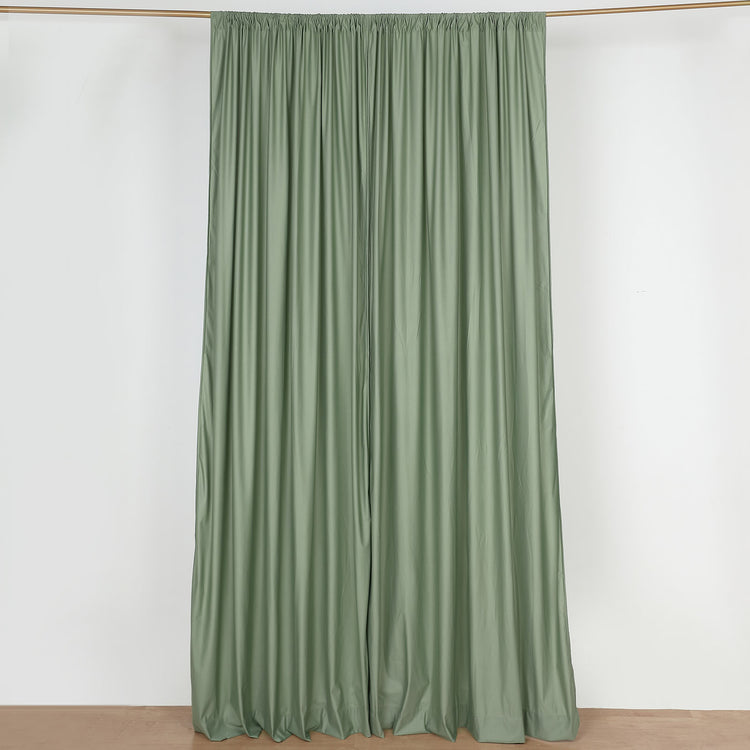 2 Pack Eucalyptus Sage Green Scuba Polyester Curtain Panel Inherently Flame Resistant Backdrops