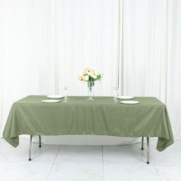 Elevate Your Event with the Dusty Sage Green Seamless Polyester Rectangular Tablecloth