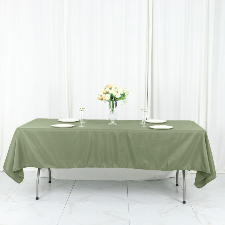 Eucalyptus Sage Green 60x126 Inch Polyester Rectangular Tablecloth Seamless 