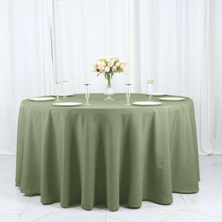 Eucalyptus Sage Green Round Tablecloth 120 Inches