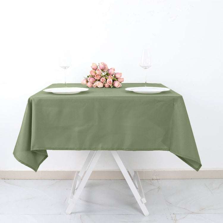 Eucalyptus Sage Green Square Tablecloth Polyester 54 Inches