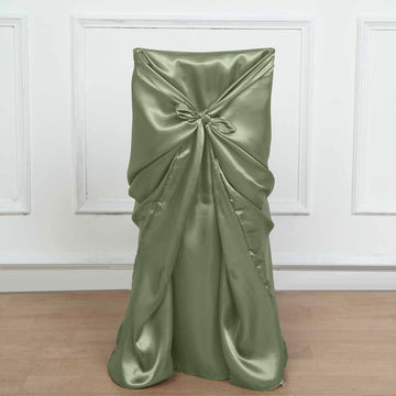 Elevate Your Event with the Dusty Sage Green Universal Satin Chair Cover