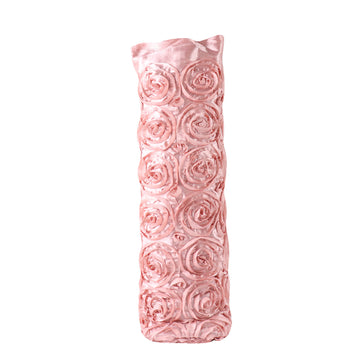 Elegant Dusty Rose Satin Rosette Fabric for Stunning Event Decor
