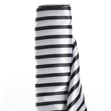 54inch x 10 Yards Black / White Satin Stripe Fabric Bolt, DIY Craft Fabric Roll