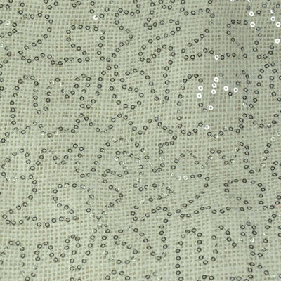 Close-up of textured fabric with sequined pattern.