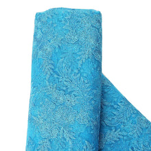 54 Inch x 10 Yards Turquoise Floral Embroidered Lace Tulle Fabric Bolt, DIY Craft Fabric Roll