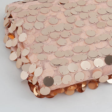 Blush Big Payette Sequin Fabric Roll: Add Glamour and Elegance to Your Event Decor
