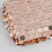 54inch x 4 Yards Blush / Rose Gold Big Payette Sequin Fabric Roll, Mesh Sequin DIY Craft Fabric Bold